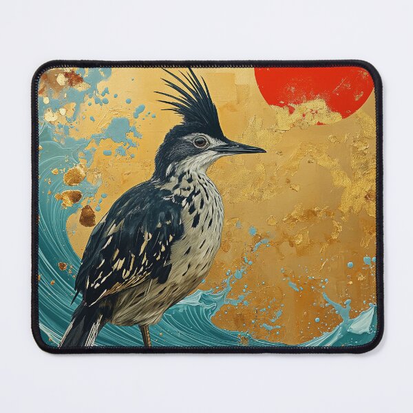 Item preview, Roadrunner art standing in turquoise water with a red designed and sold by Rockwpapart.