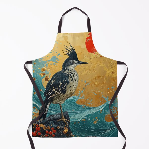 Item preview, Roadrunner art standing in turquoise water with a red designed and sold by Rockwpapart.