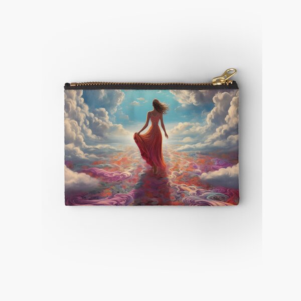 Item preview, A woman walking on a swirling carpet into the sky. designed and sold by ArtbyJanineTate.