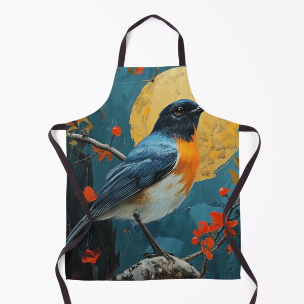 Item preview, Robin art standing in turquoise water with and sun designed and sold by Rockwpapart.