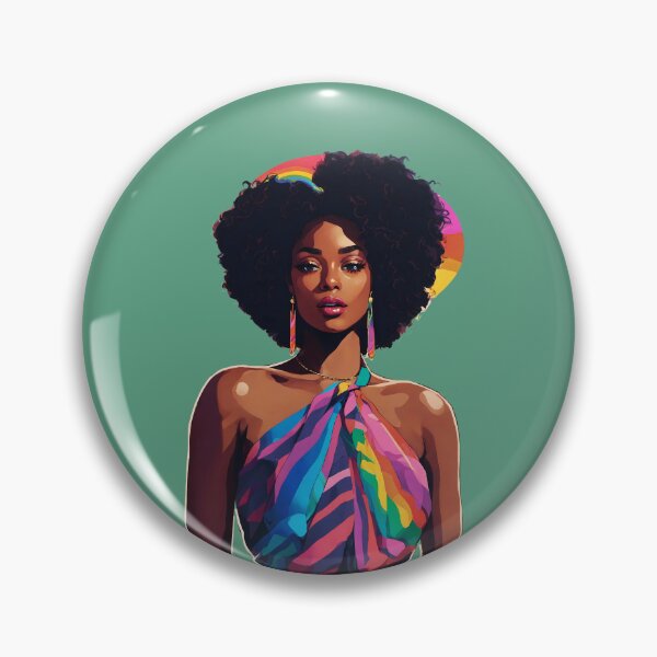 Item preview, black afro woman with retro vibes  designed and sold by Cosmicreations1.