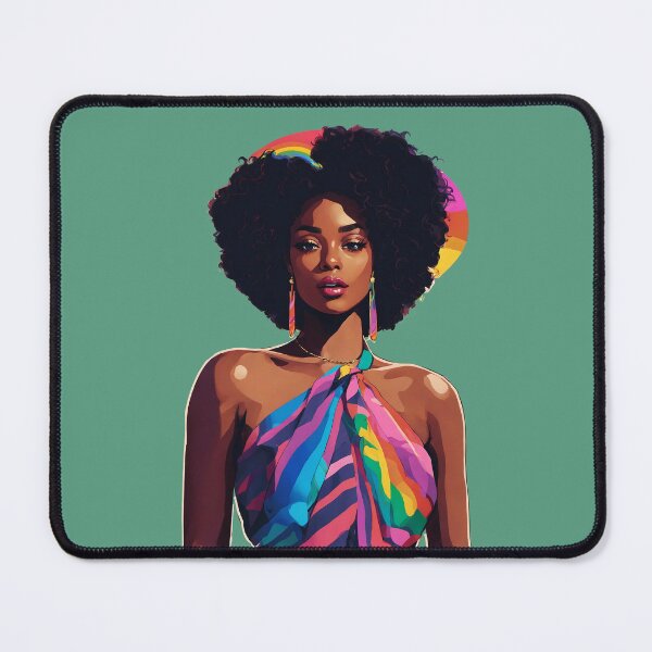 Item preview, black afro woman with retro vibes  designed and sold by Cosmicreations1.