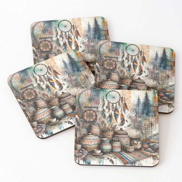 Item preview, Dream Catchers Clay Pottery Watercolour Painting designed and sold by Kiwiaroha.