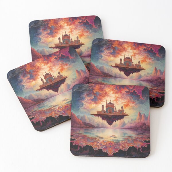 Item preview, Magical palace in the sky above fantasy landscape. designed and sold by ArtbyJanineTate.