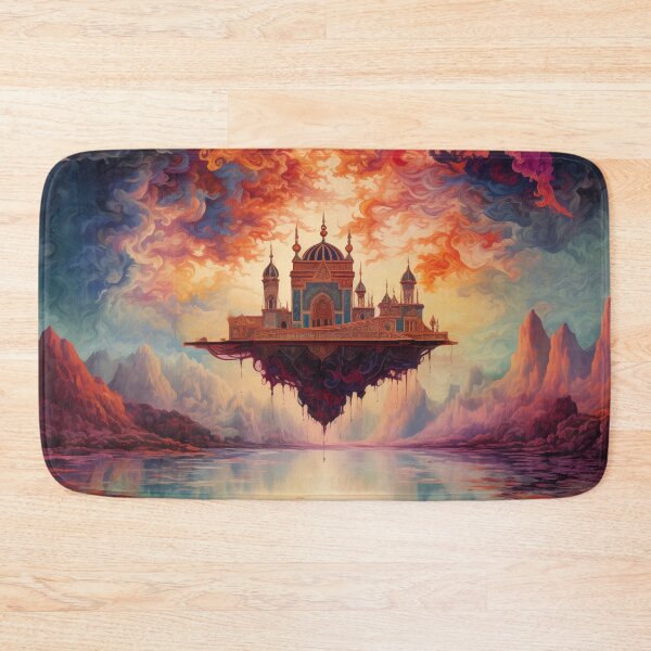 Item preview, Magical palace in the sky above fantasy landscape. designed and sold by ArtbyJanineTate.