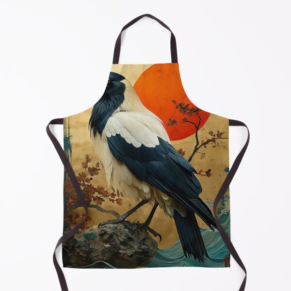 Item preview, White Crow art standing in turquoise water with a red designed and sold by Rockwpapart.
