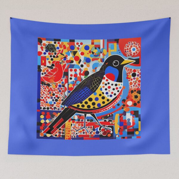 Item preview, Coloured Bird. Kusama-influenced style designed and sold by Andykinoz.