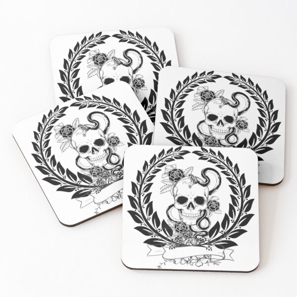 Item preview, skull decorate with roses designed and sold by aether.arts.