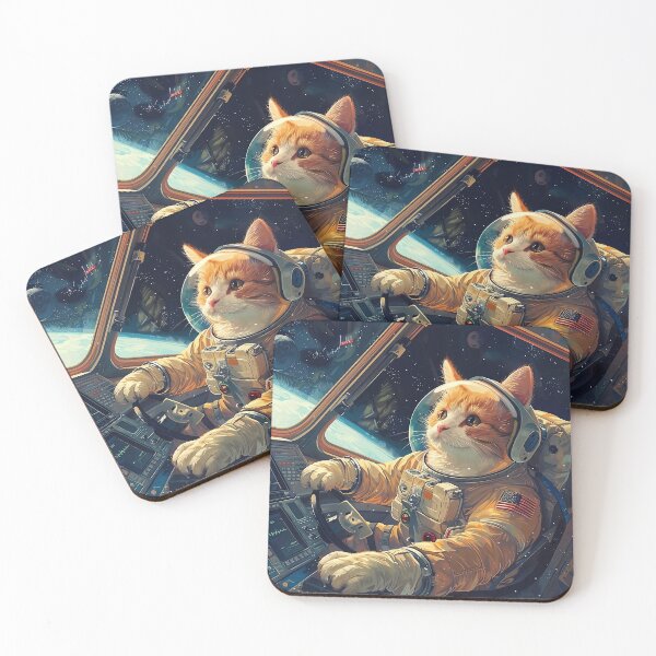 Item preview, Epic Space Cat Astronaut in Space Shuttle designed and sold by CatsAndDogs-TF.