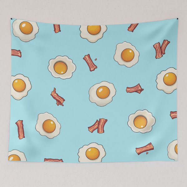 Item preview, Copy of Bacon and Fried Eggs on Blue designed and sold by Sarcastic Narwhal.