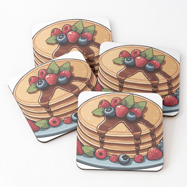 Item preview, Stack of Pancakes with Syrup and Fresh Berries designed and sold by Sarcastic Narwhal.