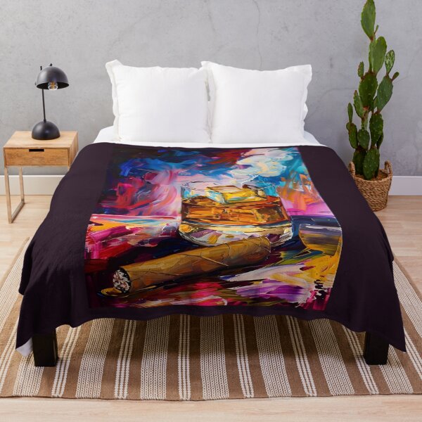 Item preview, Chromatic Rhapsody- A Cubist-Fauvist-Impressionist Saga Unfolding with Whiskey, Cigar, and Smoke designed and sold by OlfactoART Studio.