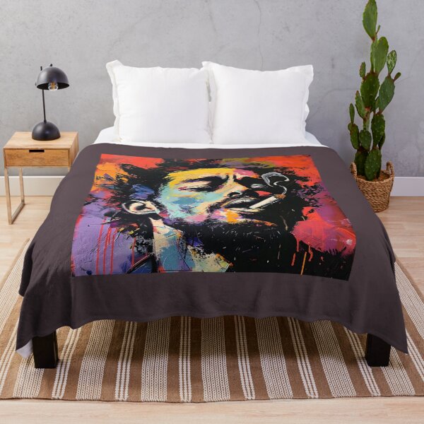 Item preview, Smoking Cigar Abstract Vivid Brushstrokes, Blending Classicism, Cubism, and Street Art Inspirations designed and sold by OlfactoART Studio.