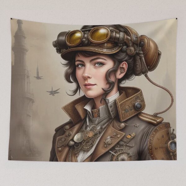 Item preview, Vintage Steampunk Pilot Lady designed and sold by TheDarkWardrobe.