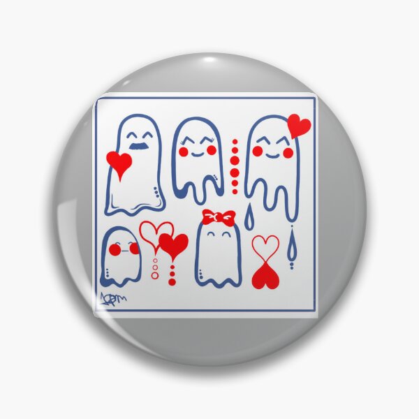 Item preview, Ignorant Tattoo Style Ghost Doodles with Hearts designed and sold by 10pmCreations.