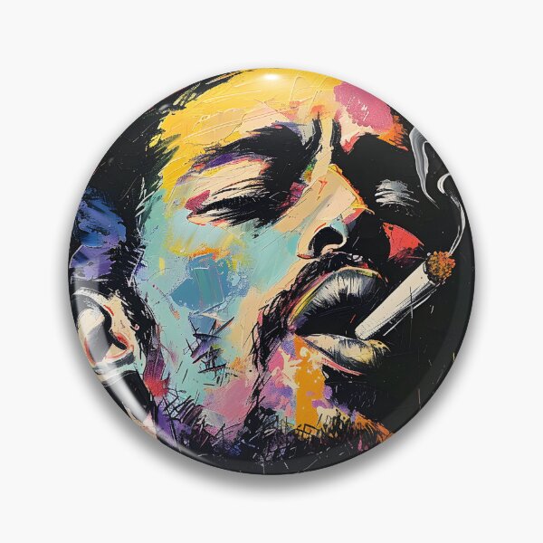 Item preview, Smoking Cigar Abstract Vivid Brushstrokes, Blending Classicism, Cubism, and Street Art Inspirations designed and sold by OlfactoART Studio.