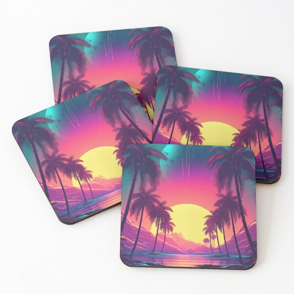 Item preview, Neon Horizon Elegance: Abstract Retrowave Fusion designed and sold by Mullet Monkey.