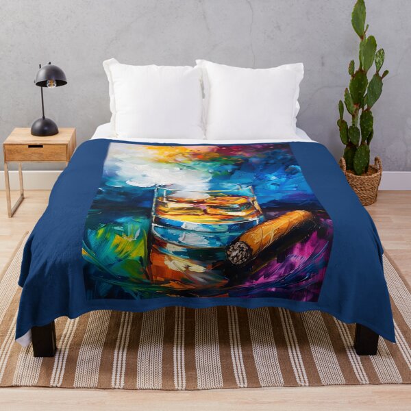 Item preview, Reveling in Vivid Cubism, Fauvism, and Impressionism with Whiskey Glass, Lit Cigar, and Smoke designed and sold by OlfactoART Studio.