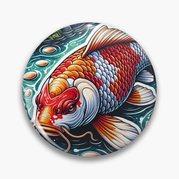 Item preview, Orange and White Koi Fish In a Pond  designed and sold by HippieFarms11.
