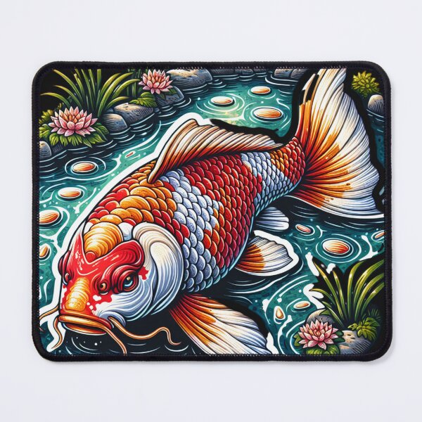 Item preview, Orange and White Koi Fish In a Pond  designed and sold by HippieFarms11.
