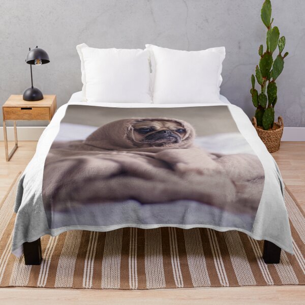Item preview, Cute Pug Puppy Hiding in Blanket designed and sold by VanGaldo.