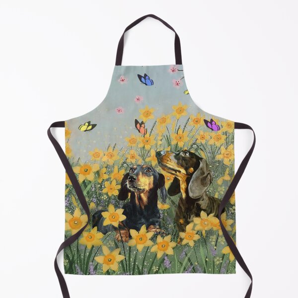 Item preview, Dachshund Couple In The Yelow Flower Garden designed and sold by Clitus.