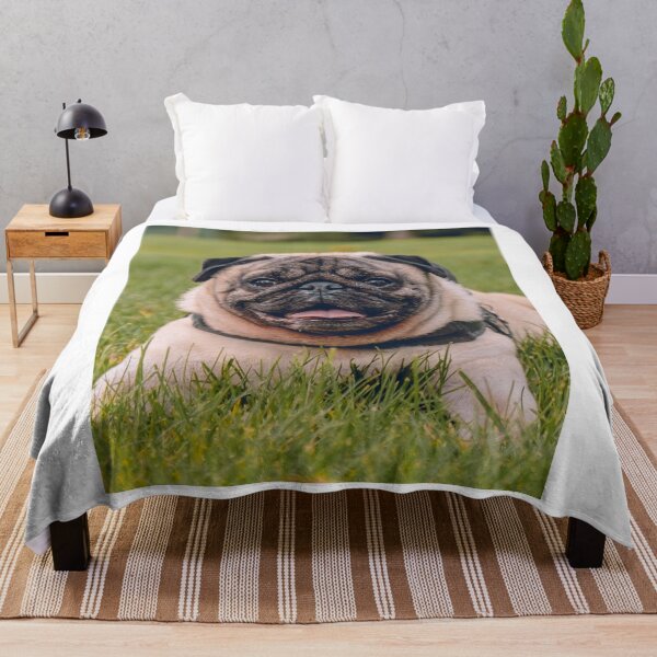 Item preview, Pug Dog Lying on Green Grass designed and sold by VanGaldo.