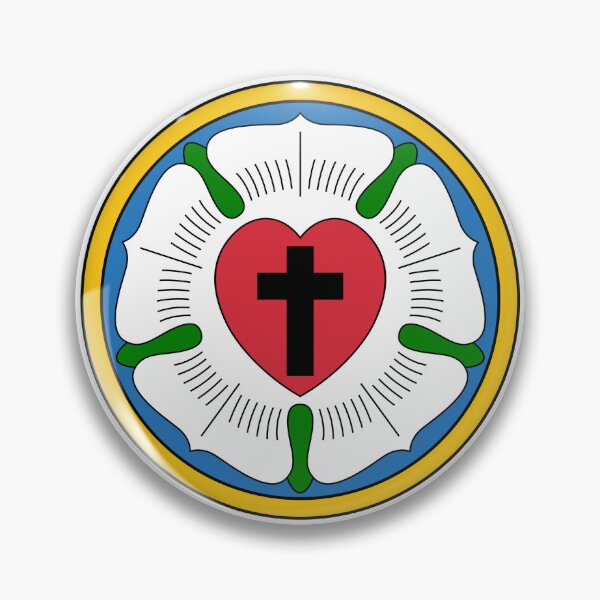 Item preview, Lutheran Church Rose Heart Cross Logo designed and sold by AmenAmenAmen.