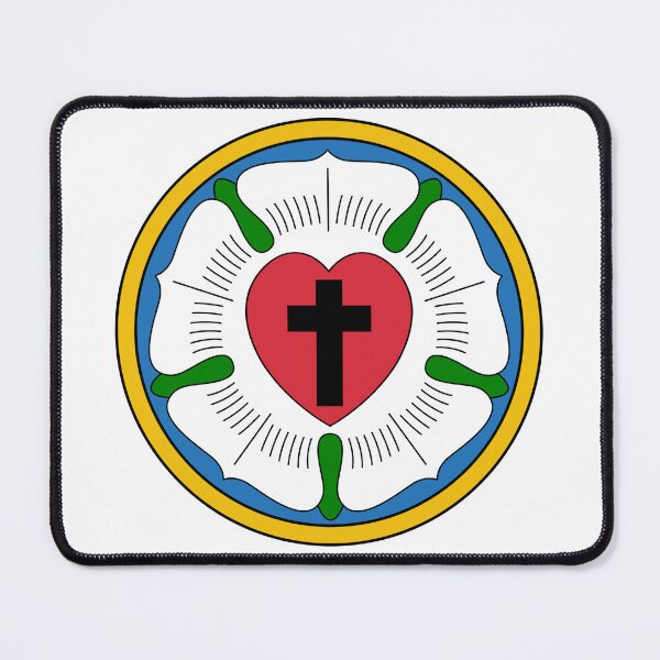 Item preview, Lutheran Church Rose Heart Cross Logo designed and sold by AmenAmenAmen.