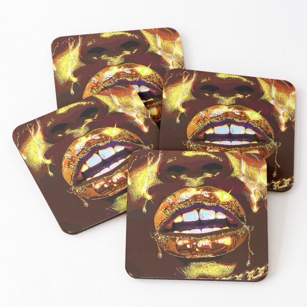 Item preview, Art By Minga Gold Lips Drippin' Gold Digital Design designed and sold by Artbyminga.