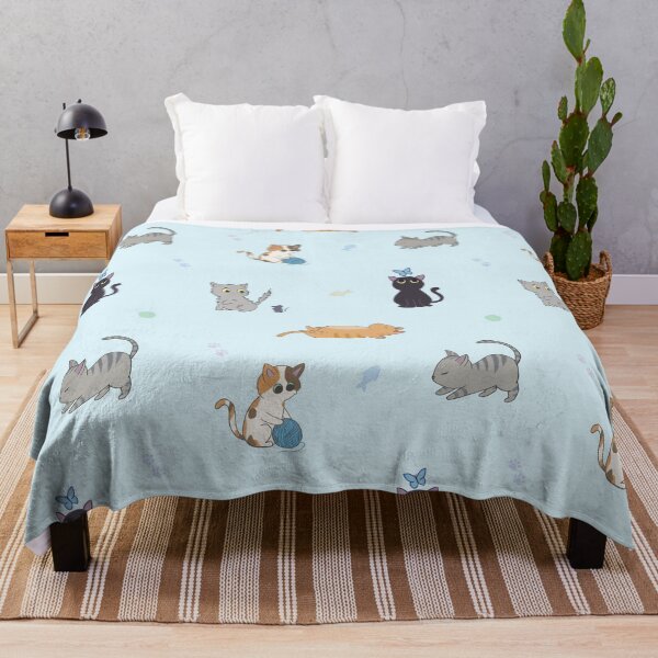 Item preview, Cute Cats Pattern - Blue designed and sold by Juna-Studio.