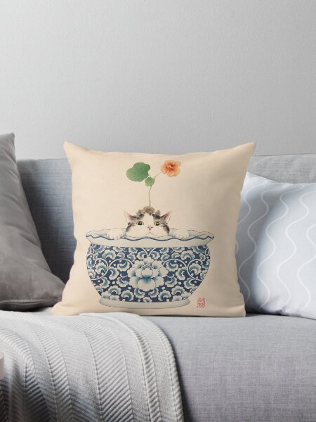 Artikel-Vorschau von Katze versteckt sich im Blumentopf, designt und verkauft von Broccoli  Cat Art.