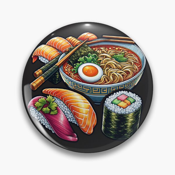 Item preview, Bowl of Japanese Ramen and Sushi designed and sold by HippieFarms11.