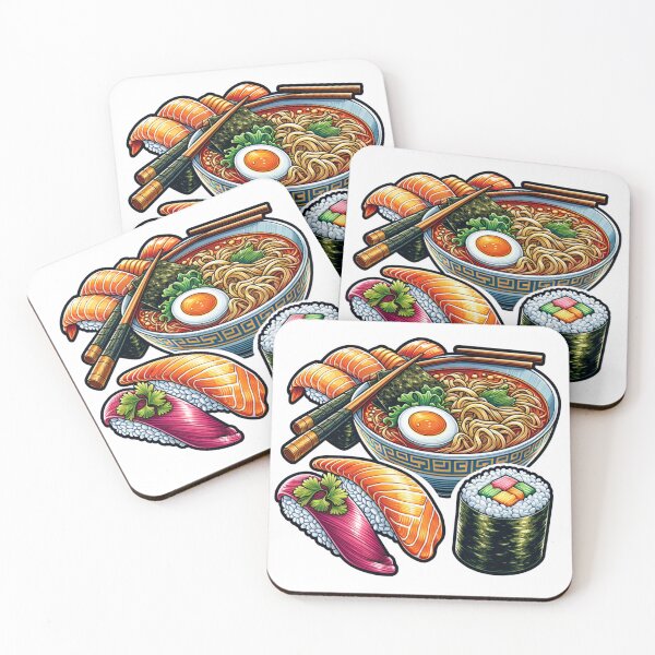 Item preview, Bowl of Japanese Ramen and Sushi designed and sold by HippieFarms11.