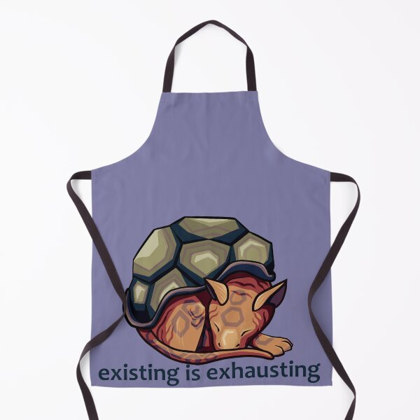 Item preview, Relatable Cat Turtle Meme Art Existing is Exhausting designed and sold by CreatureBloom.