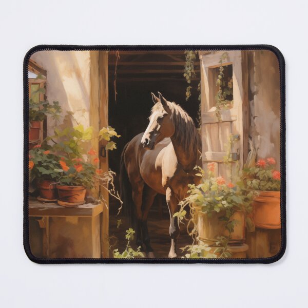 Item preview, Brown horse standing in stable doorway. designed and sold by ArtbyJanineTate.