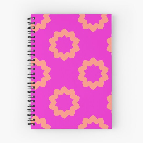 Item preview, Light Orange and Bright Pink Flower Star Circle Pattern designed and sold by KeksWorkroom.