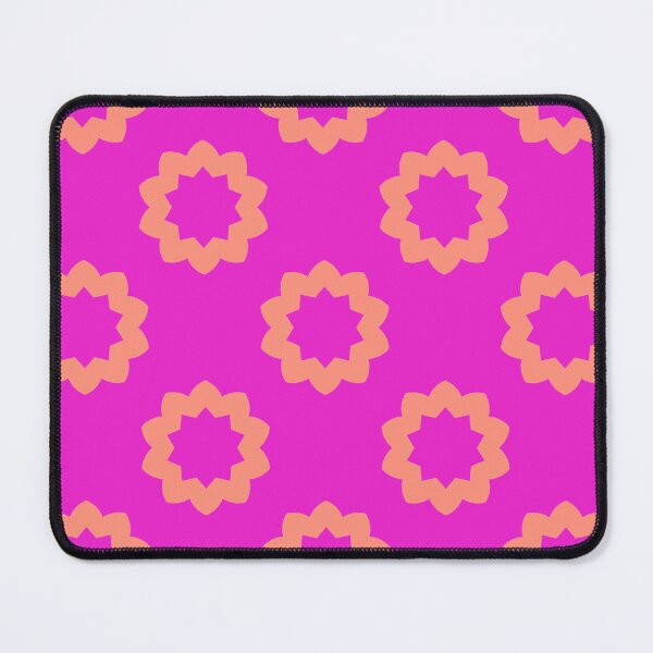 Item preview, Light Orange and Bright Pink Flower Star Circle Pattern designed and sold by KeksWorkroom.