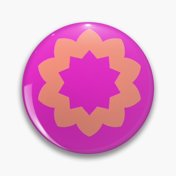 Item preview, Light Orange and Bright Pink Flower Star Circle Pattern designed and sold by KeksWorkroom.