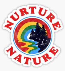 Nurture Nature Vintage Environmentalist Design Sticker