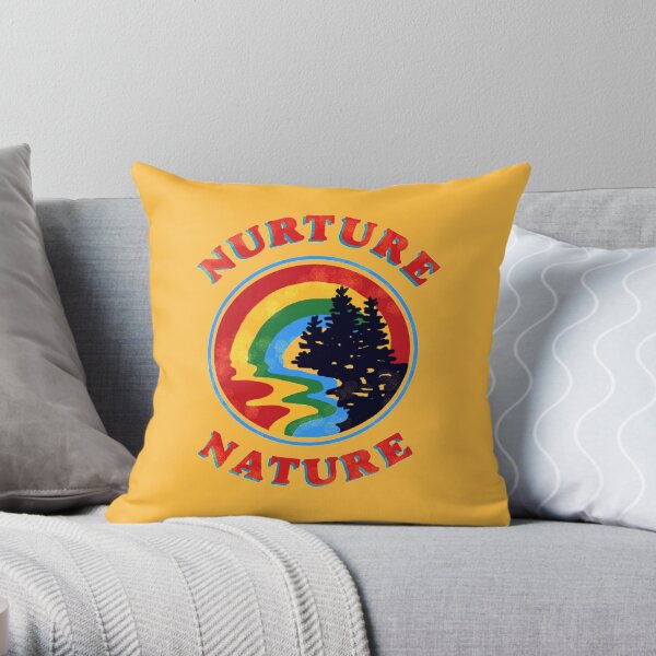 nurture nature vintage environmentalist design Throw Pillow