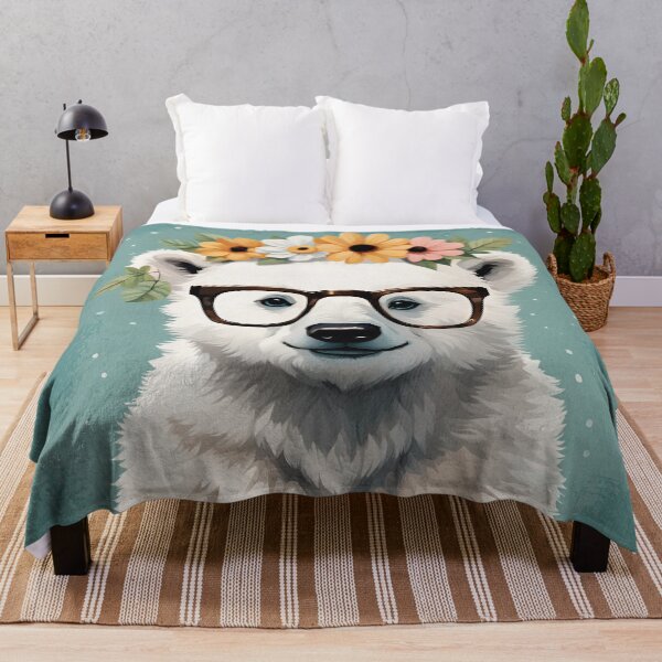 Item preview, Bella Baby Polar Bear Wearing Glasses designed and sold by Glimmersmith.