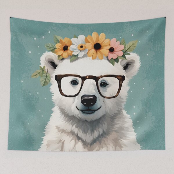 Item preview, Bella Baby Polar Bear Wearing Glasses designed and sold by Glimmersmith.