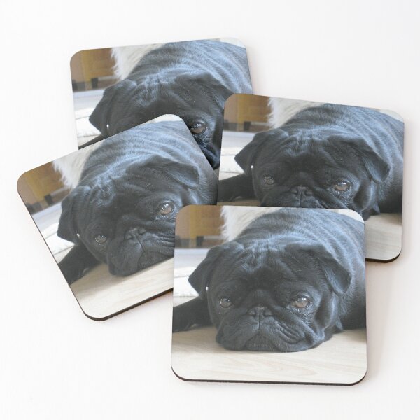 Item preview, Black Pug Dog Lying on the Floor designed and sold by VanGaldo.