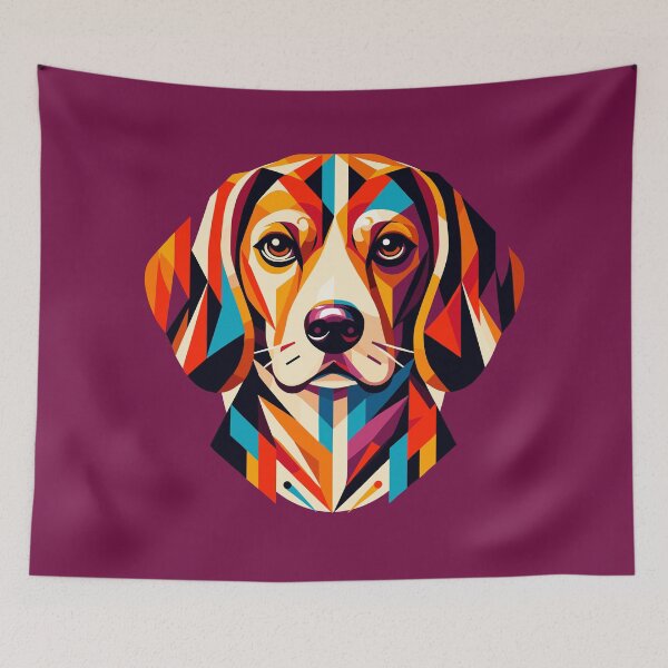 Item preview, Colorful Geometric Beagle: Abstract Dog Art designed and sold by Amanda-S-Olsen.