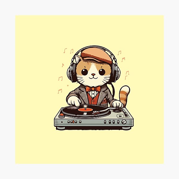 Item preview, Dj Cat kawaii Vintage designed and sold by SOMI SOMI.