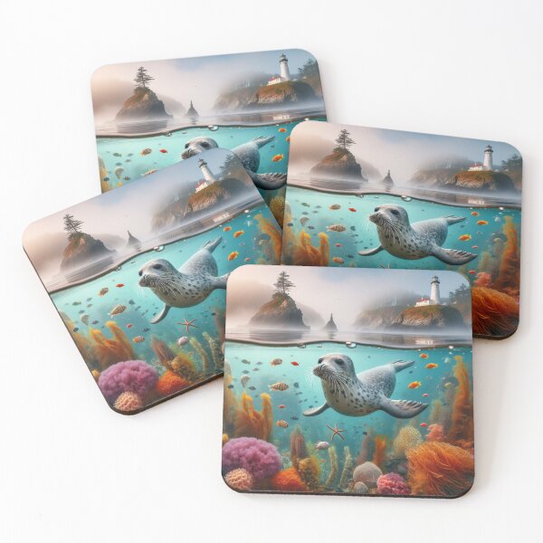 Item preview, Harbor Harmony - Seals in Coastal Ballet designed and sold by ProgressMagnet.