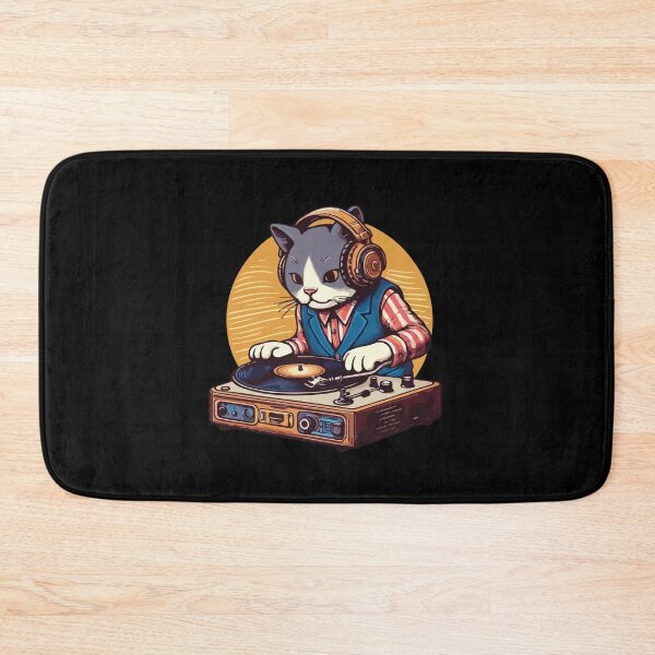 Item preview, DJ Cat Playing Music Vintage designed and sold by SOMI SOMI.