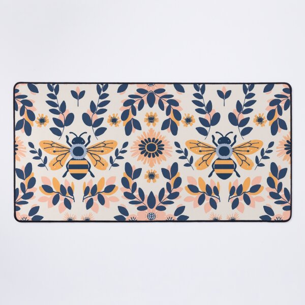 Item preview, Colorful Bee and Floral Pattern Illustration designed and sold by ImagineCorner.
