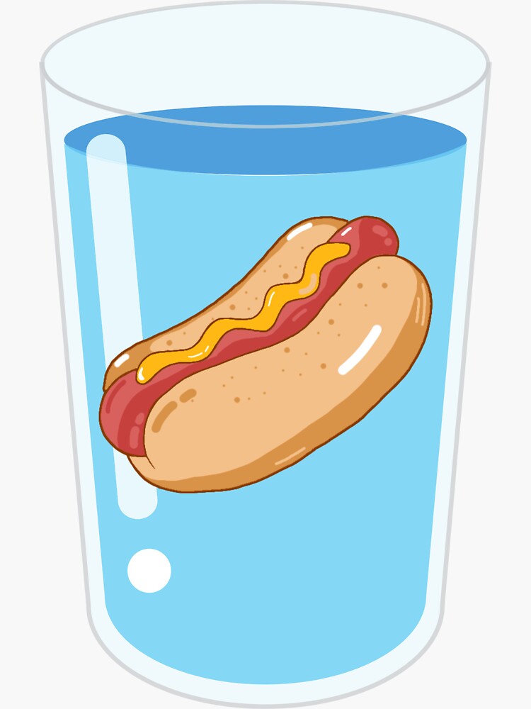 Hotdog Flavoured Water Sticker